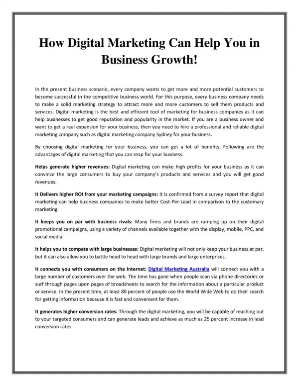How Digital Marketing Can Help You in Business Growth!