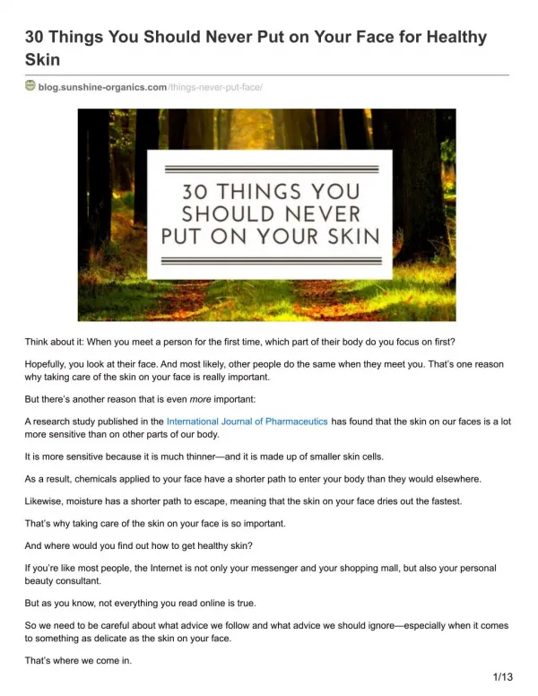 30 Things You Should Never Put on Your Face – The Ultimate List