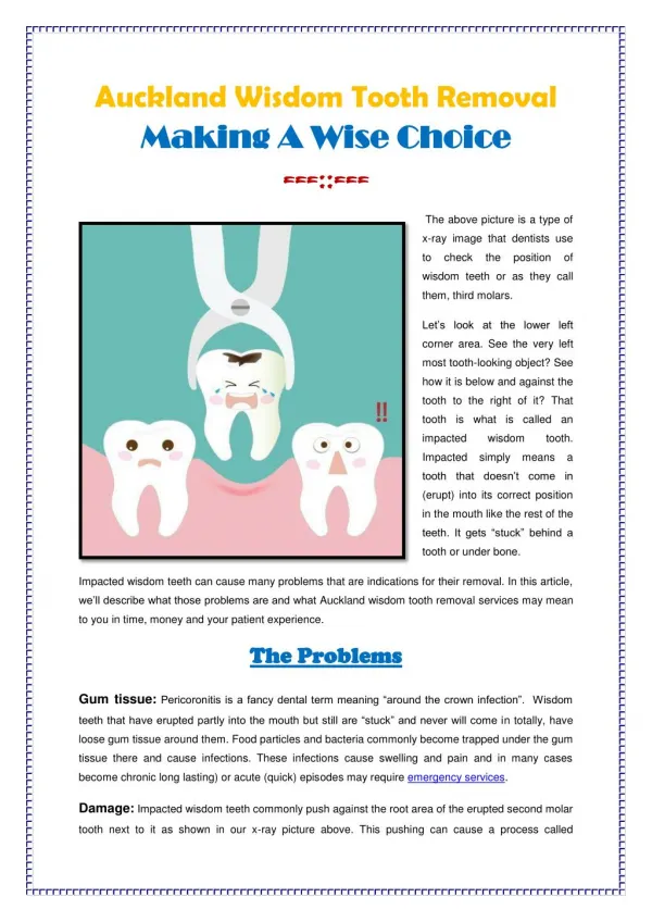 Auckland Wisdom Tooth Removal