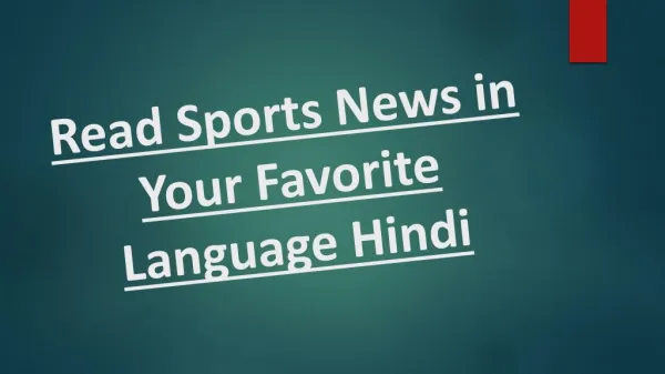 Read Sports News in Your Favorite Language Hindi