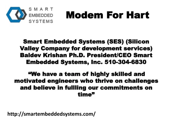 Modem for HART- HART modem- HART devices Solution- HART STACK for controls- smartembeddedsystems.com.pptx