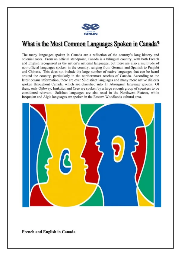 What is the Most Common Languages Spoken in Canada