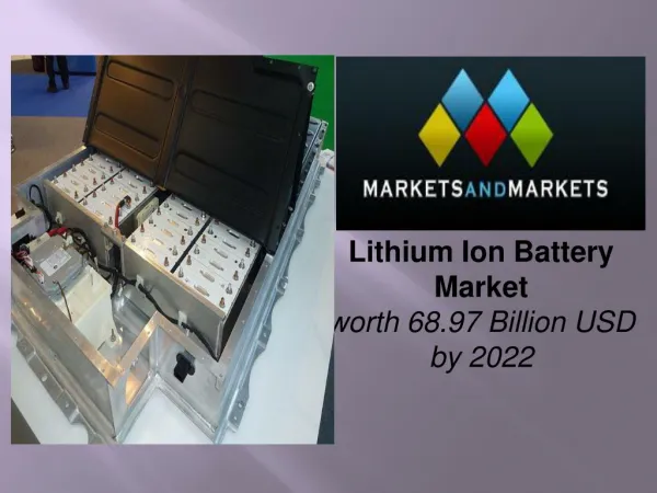 Lithium Ion Battery Market worth 68.97 Billion USD by 2022