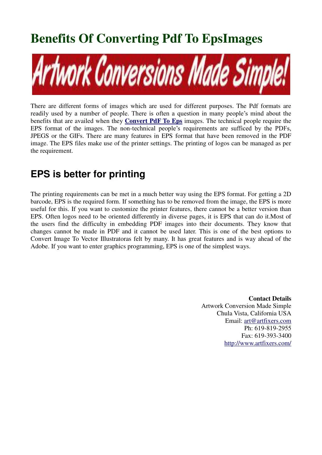 benefits of converting pdf to epsimages