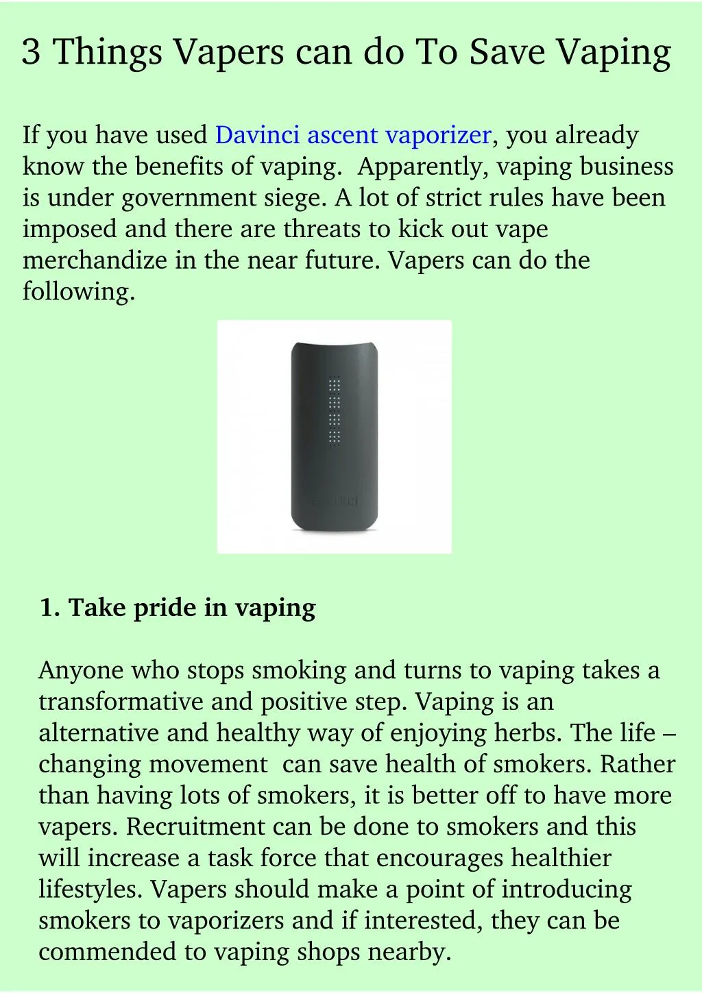 3 things vapers can do to save vaping