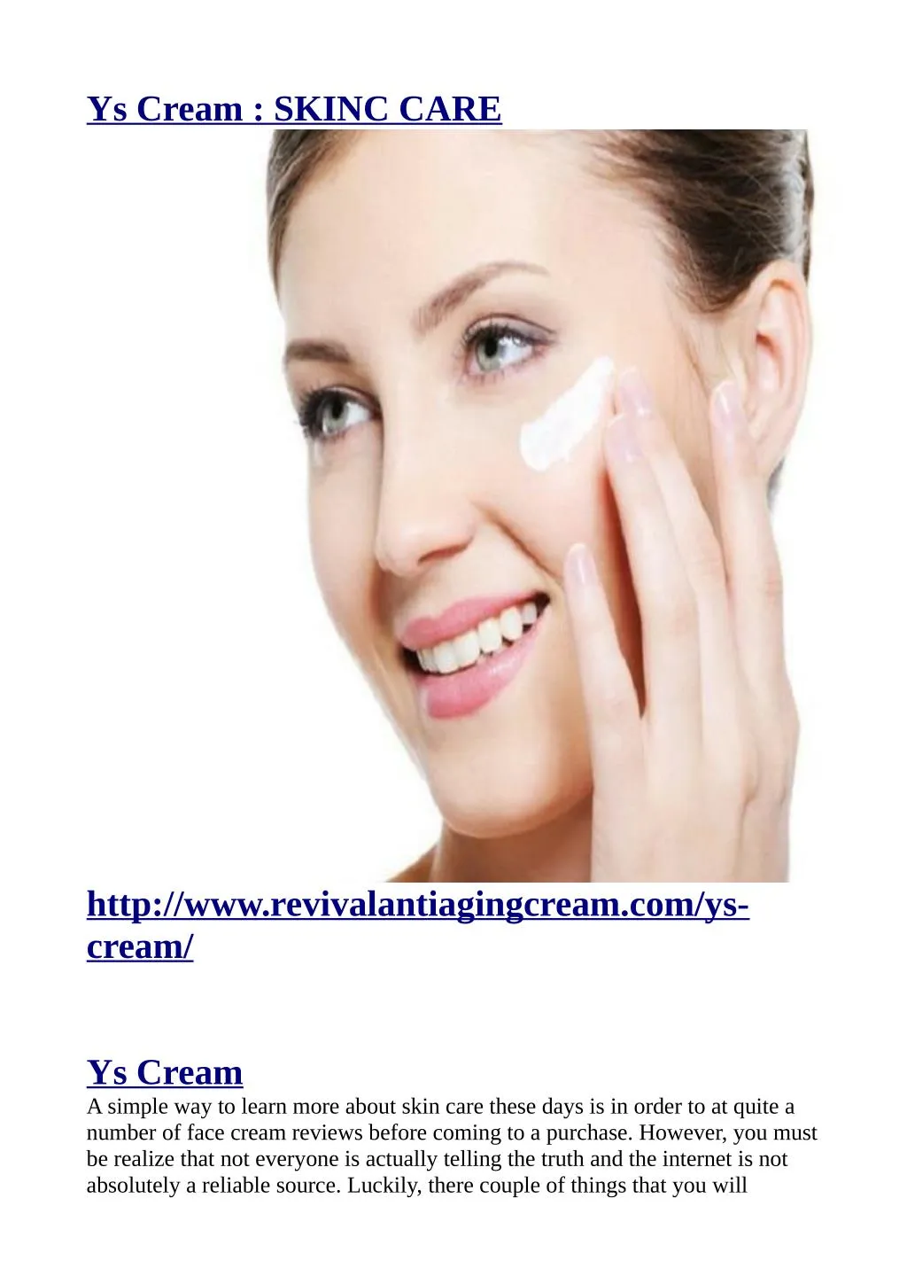 ys cream skinc care