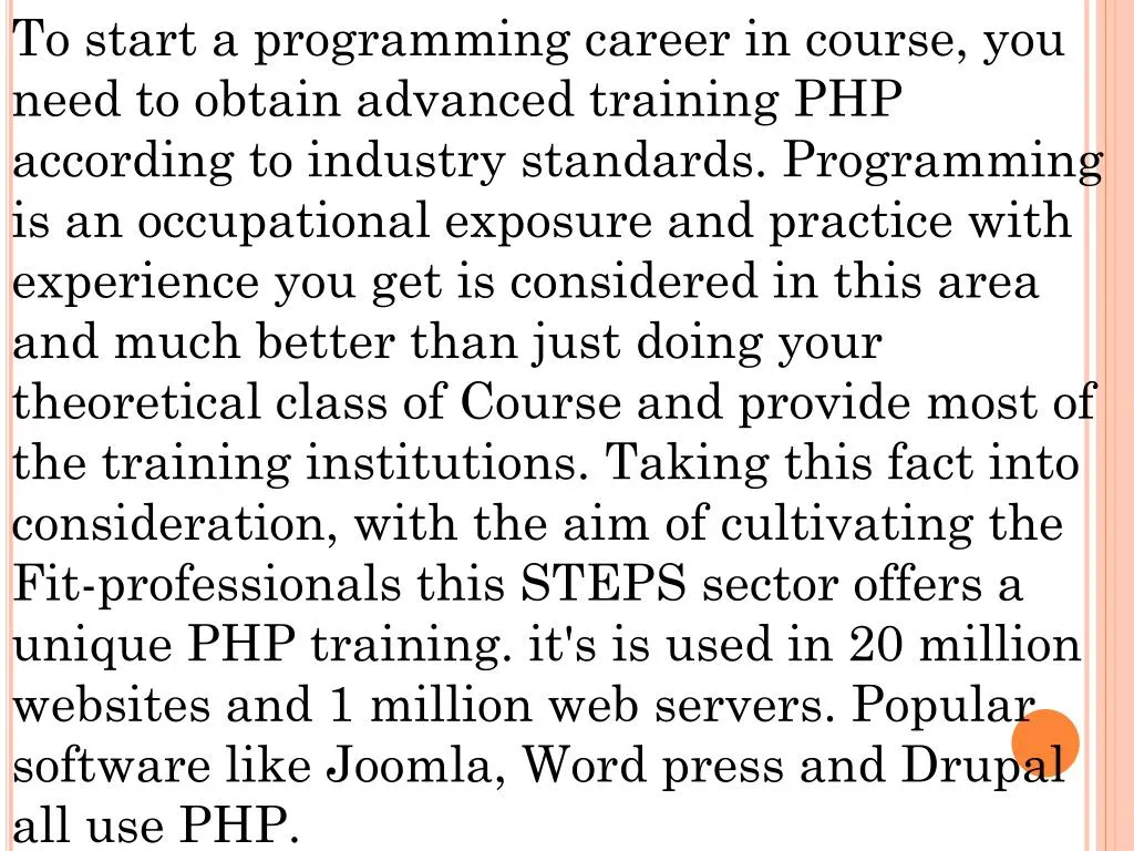 to start a programming career in course you need