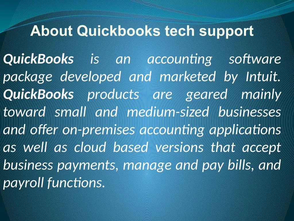 about quickbooks tech support