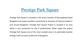 Prestige Park Square - slide 1
