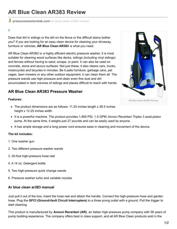 AR Blue Clean AR383 Review