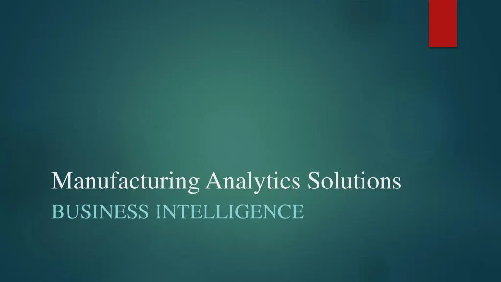 manufacturing analytics solutions