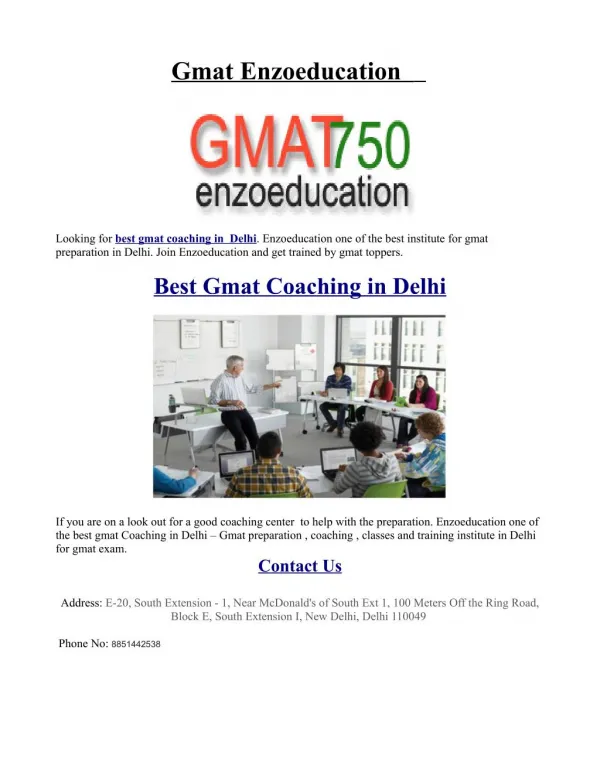 Best Gmat Coaching in Delhi
