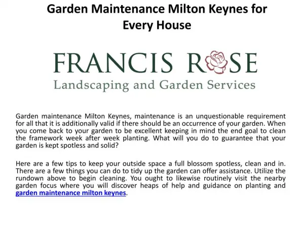 Garden maintenance milton keynes for every house