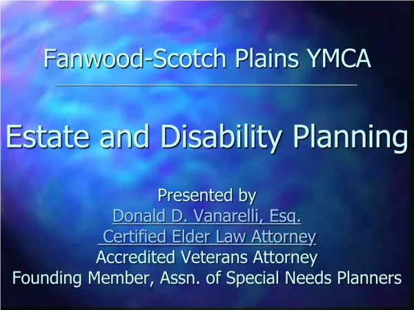 Estate and Disability Planning