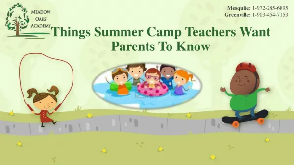 Things Summer Camp Teachers Want Parents to Know