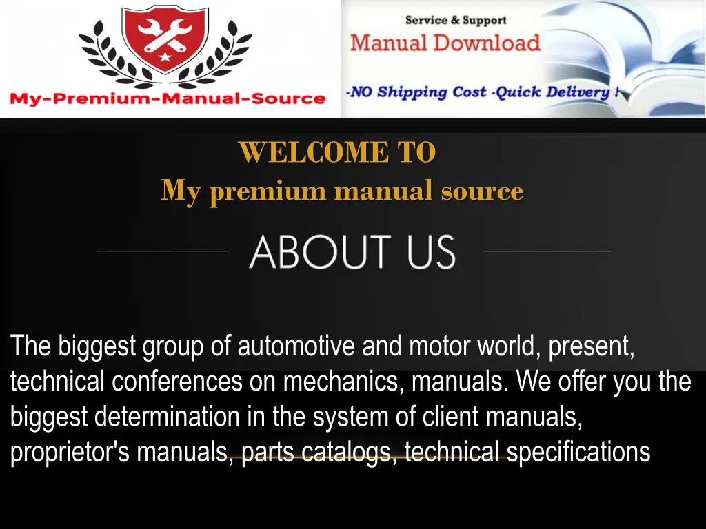 welcome to my premium manual source