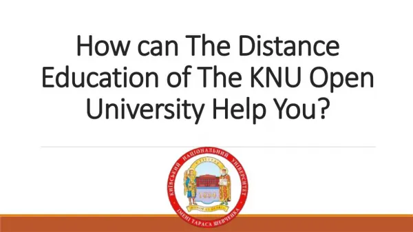 How can the distance education of the KNU Open University help you