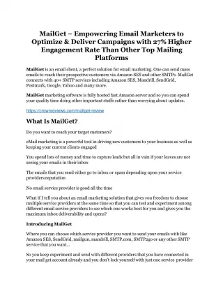MailGet review - Get $15900 free bonuses now! - slide 1