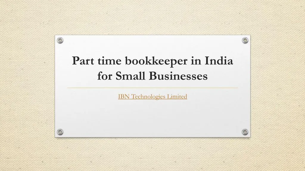 part time bookkeeper in india for small businesses