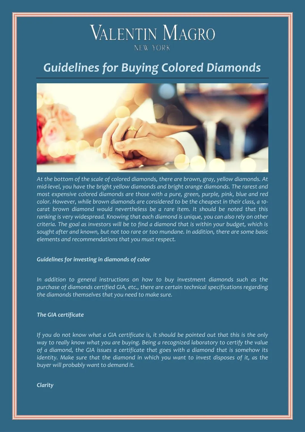 guidelines for buying colored diamonds