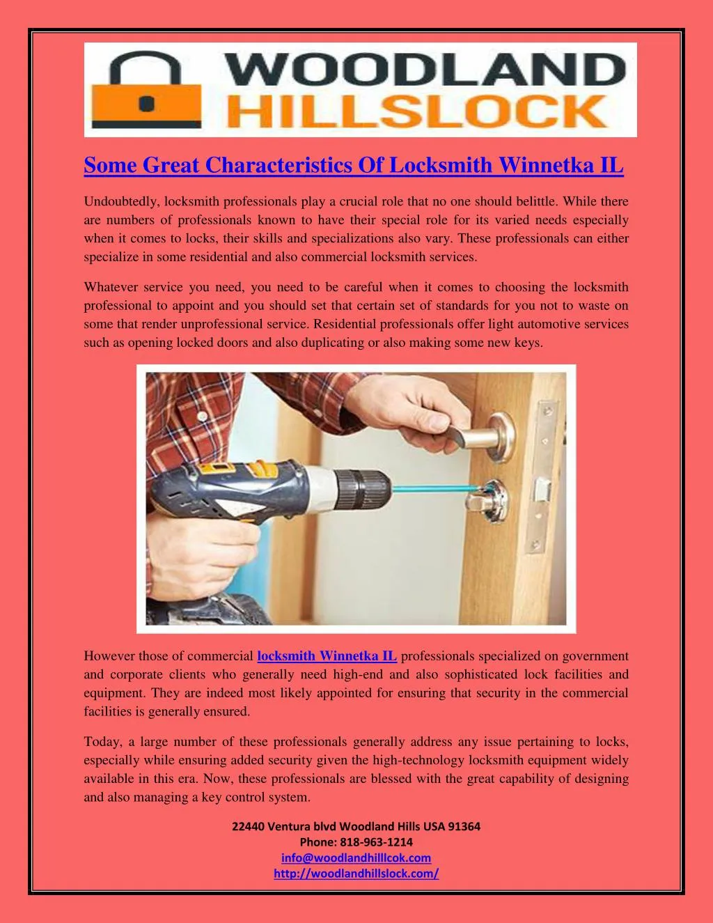 some great characteristics of locksmith winnetka