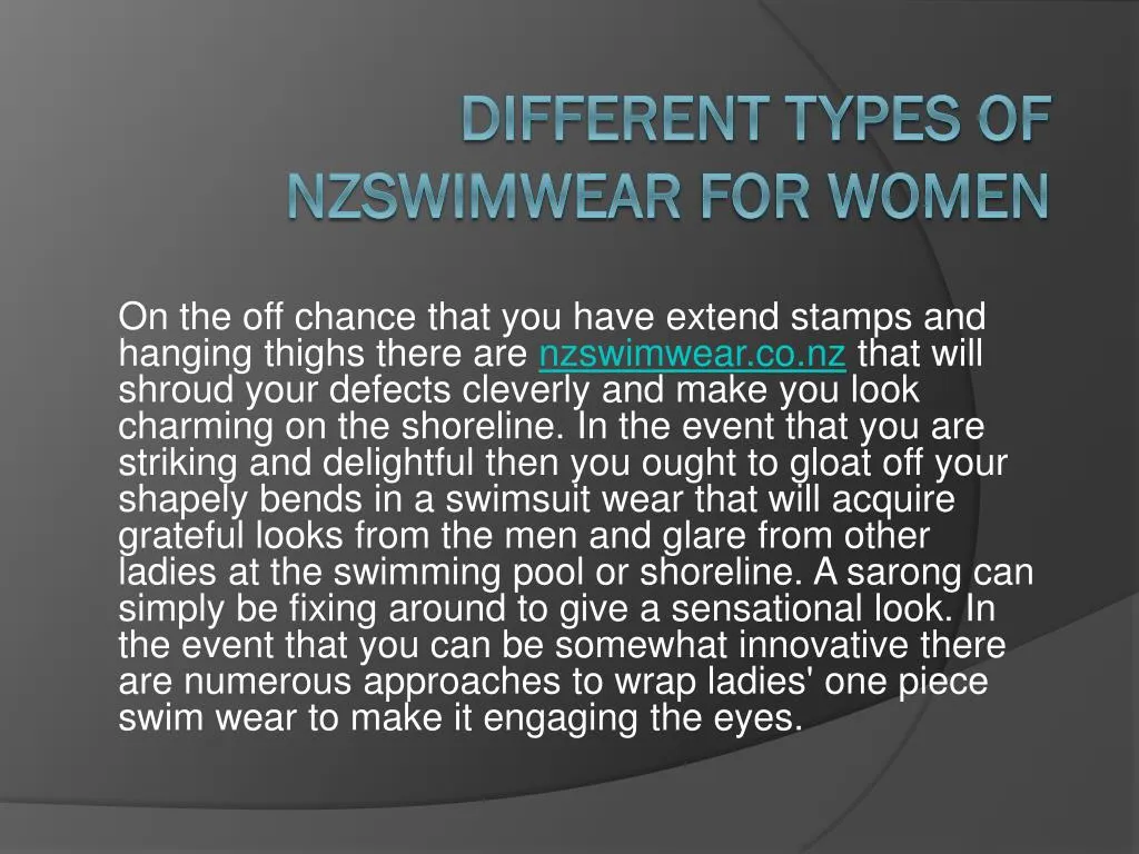 different types of nzswimwear for women
