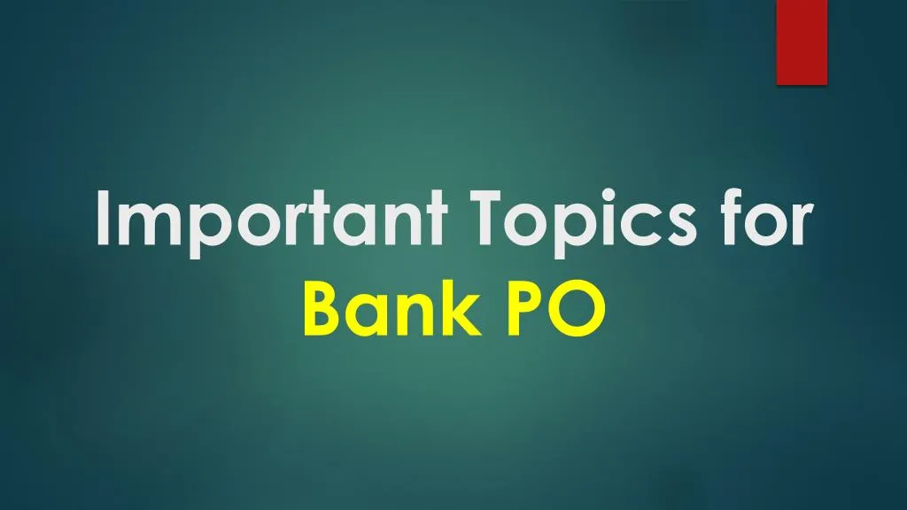 important topics for bank po