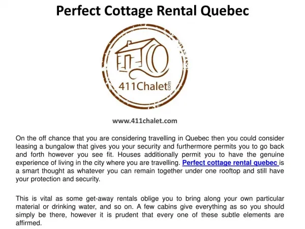Faq for perfect cottage rental quebec