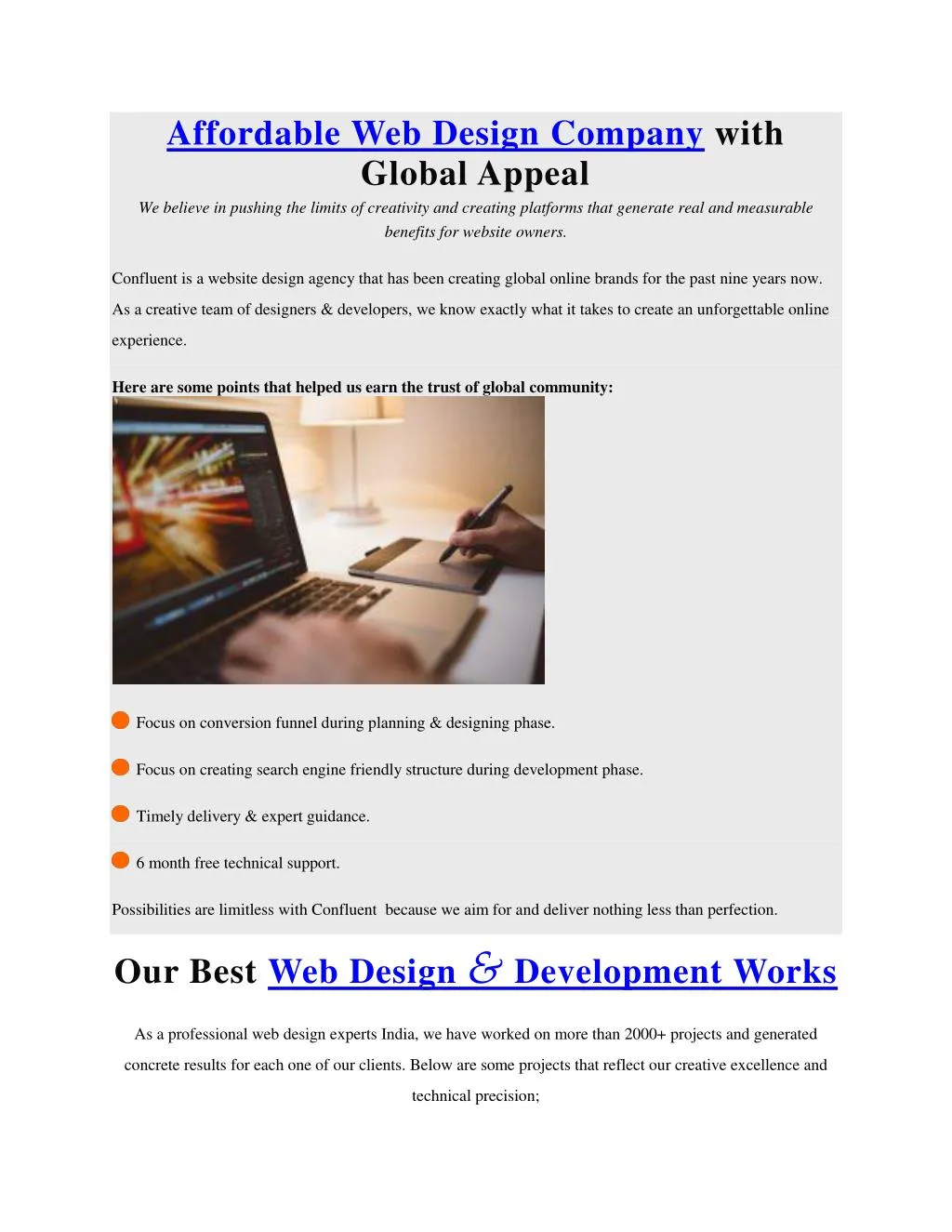 affordable web design company with global appeal