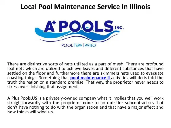 Local pool maintenance service in Illinois