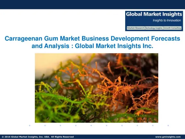 Carrageenan Gum Market Analysis, Trends & Forecast to 2024
