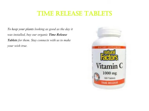 Time Release Tablets