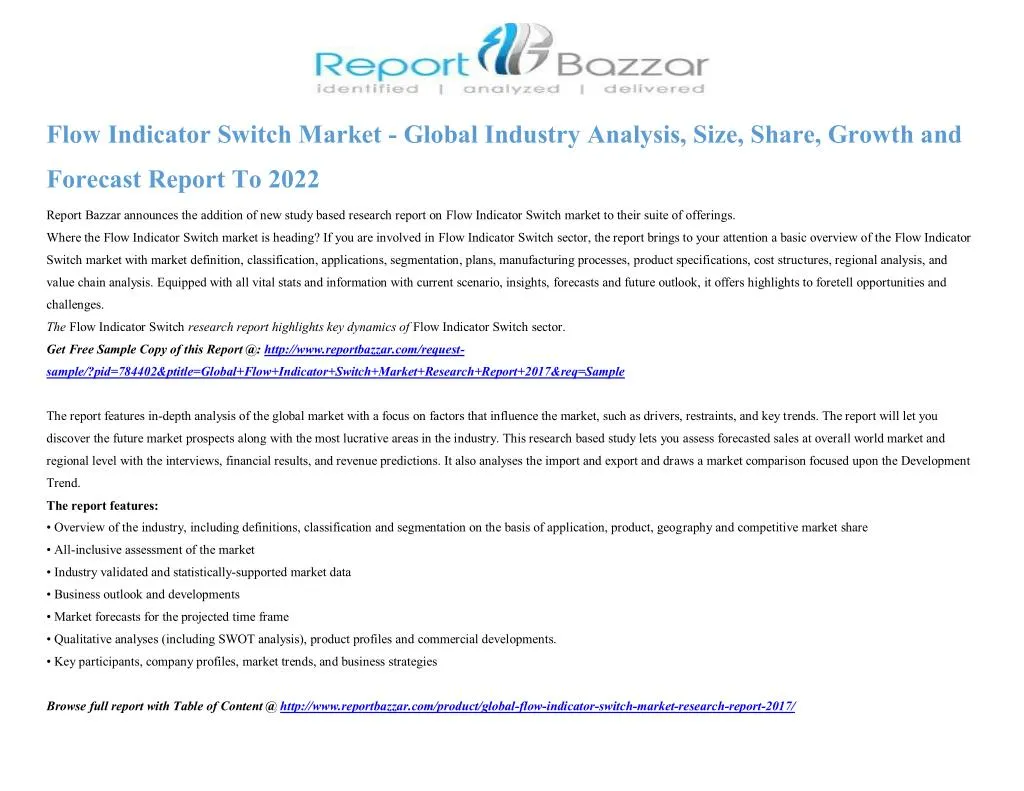 flow indicator switch market global industry