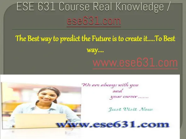 ESE 631 Course Real Knowledge / ese631.com