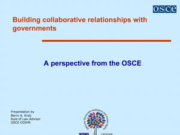 Building collaborative relationships with governments