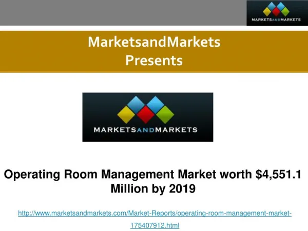 Operating Room Management Market worth $4,551.1 Million by 2019