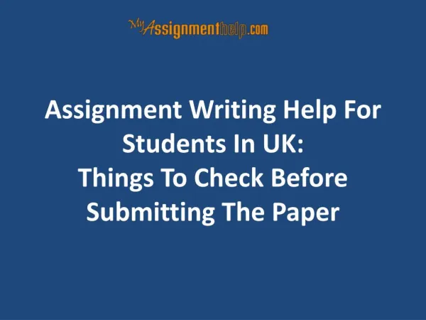 Things To Check Before Submitting Your Assignment