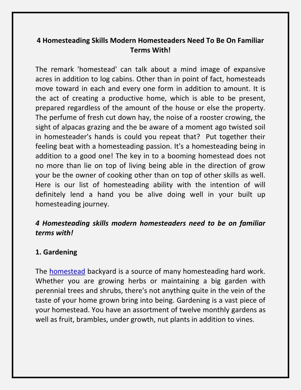 4 homesteading skills modern homesteaders need