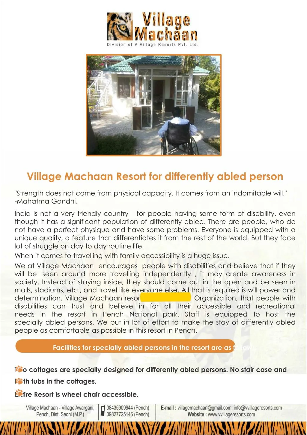 village machaan resort for differently abled