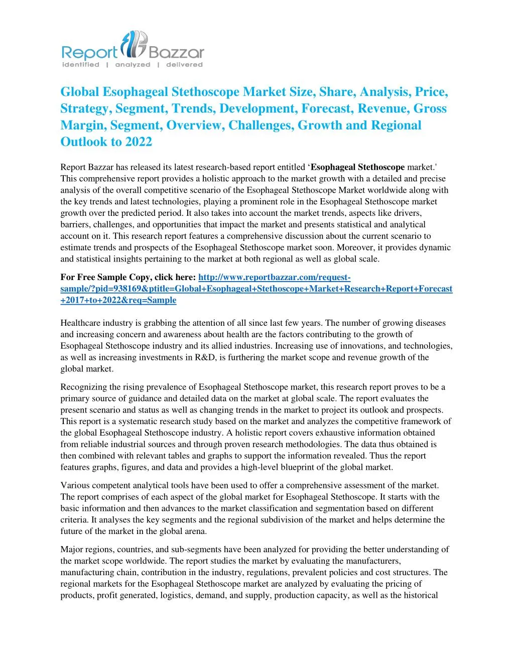 global esophageal stethoscope market size share