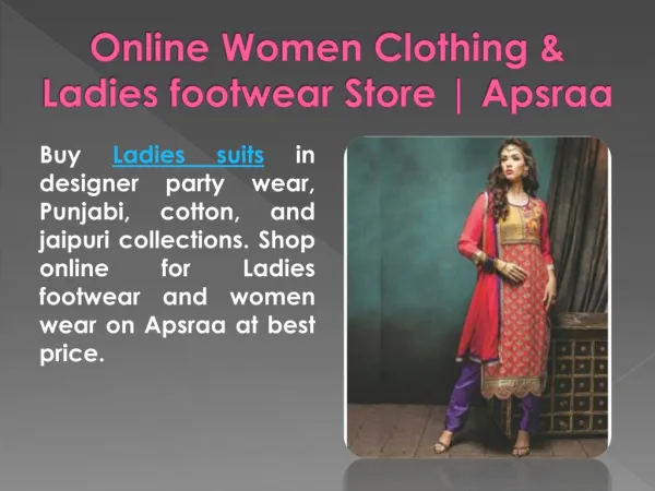 Online Women Clothing & Ladies footwear Store | Apsraa