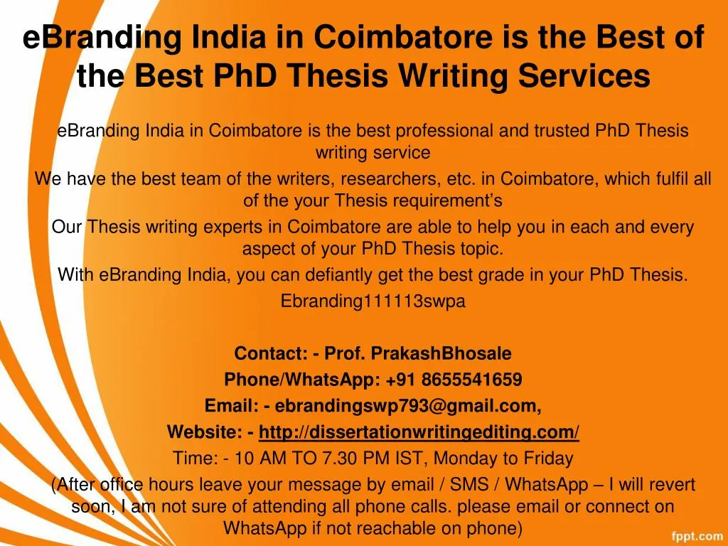 ebranding india in coimbatore is the best of the best phd thesis writing services