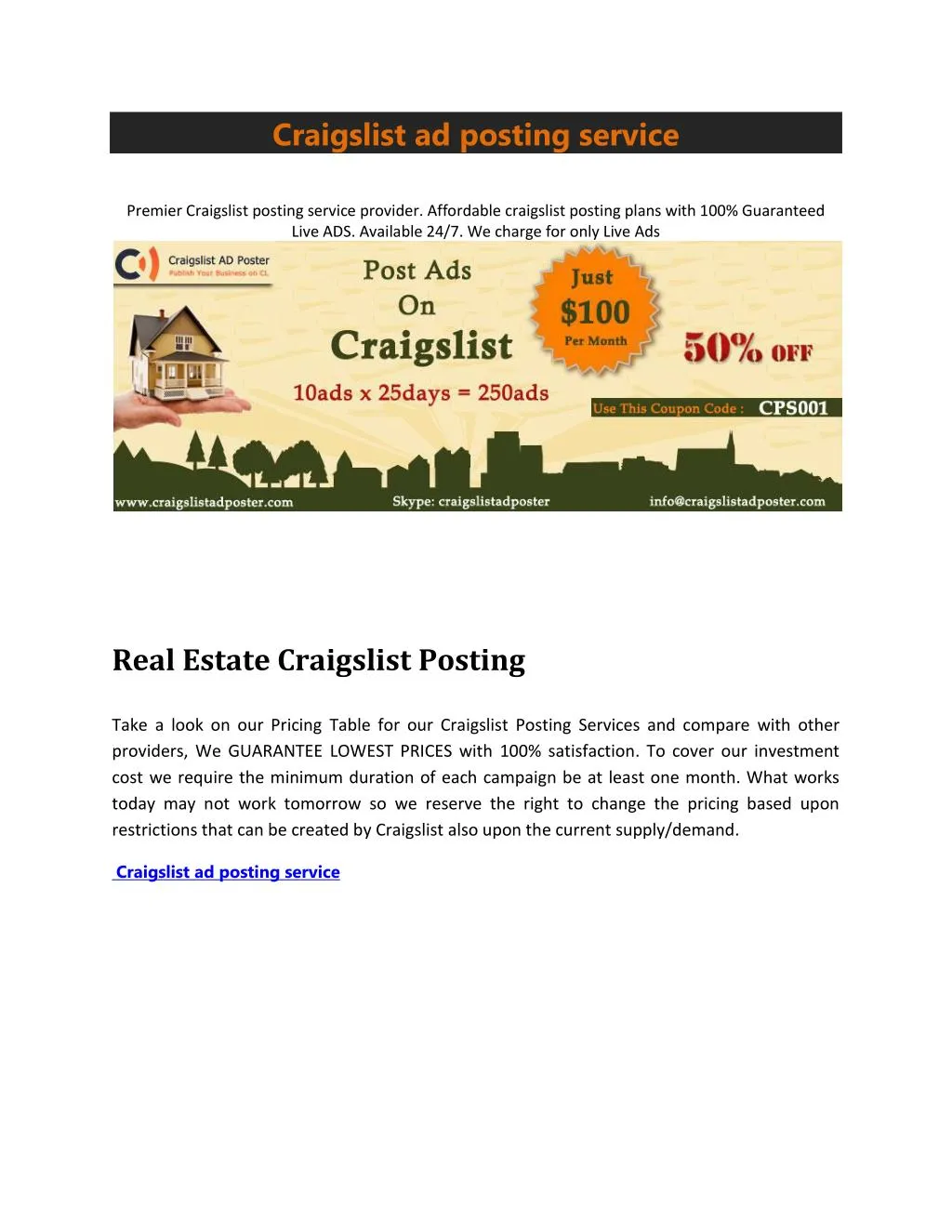 craigslist ad posting service premier craigslist