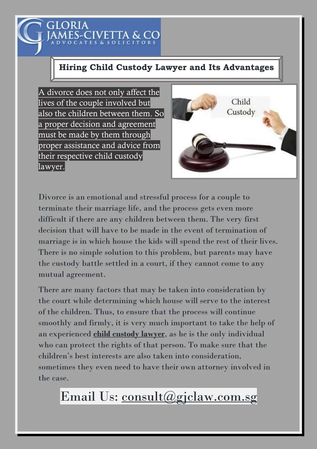 hiring child custody lawyer and its advantages