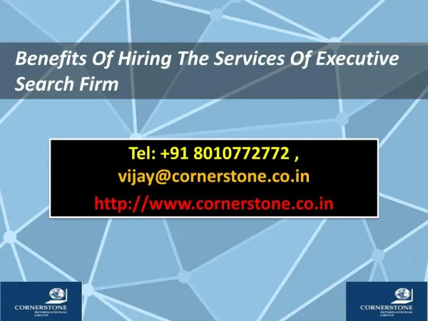 Benefits Of Hiring The Services Of Executive Search Firm