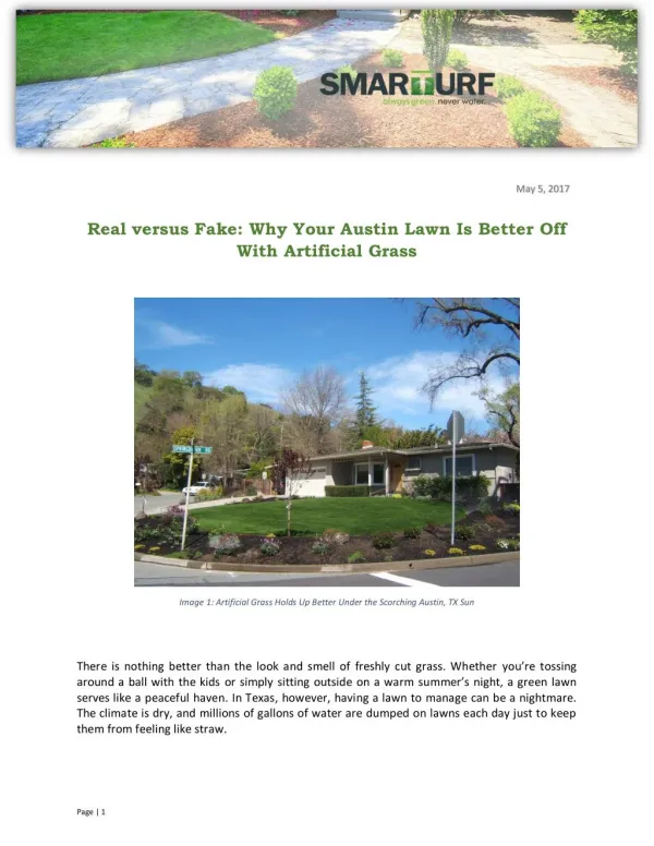 Real versus Fake: Why Your Austin Lawn Is Better Off With Artificial Grass
