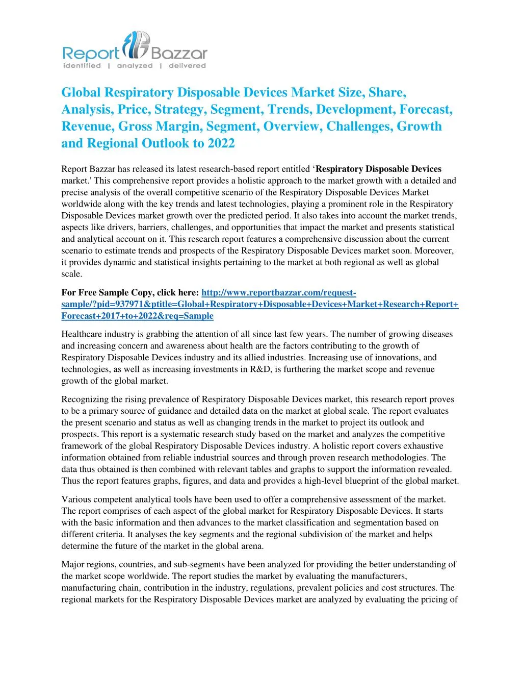 global respiratory disposable devices market size