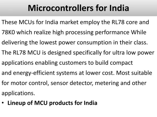 Microcontrollers for India