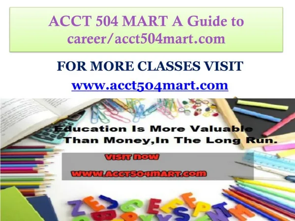 ACCT 504 MART A Guide to career/acct504mart.com