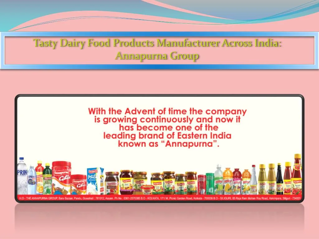 tasty dairy food products manufacturer across
